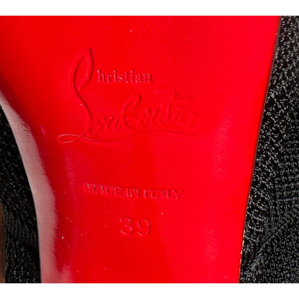 Christian Louboutin NIB Cheminene 120 Black Open Toe Sock Boots Heels 39 - Picture 8 of 10